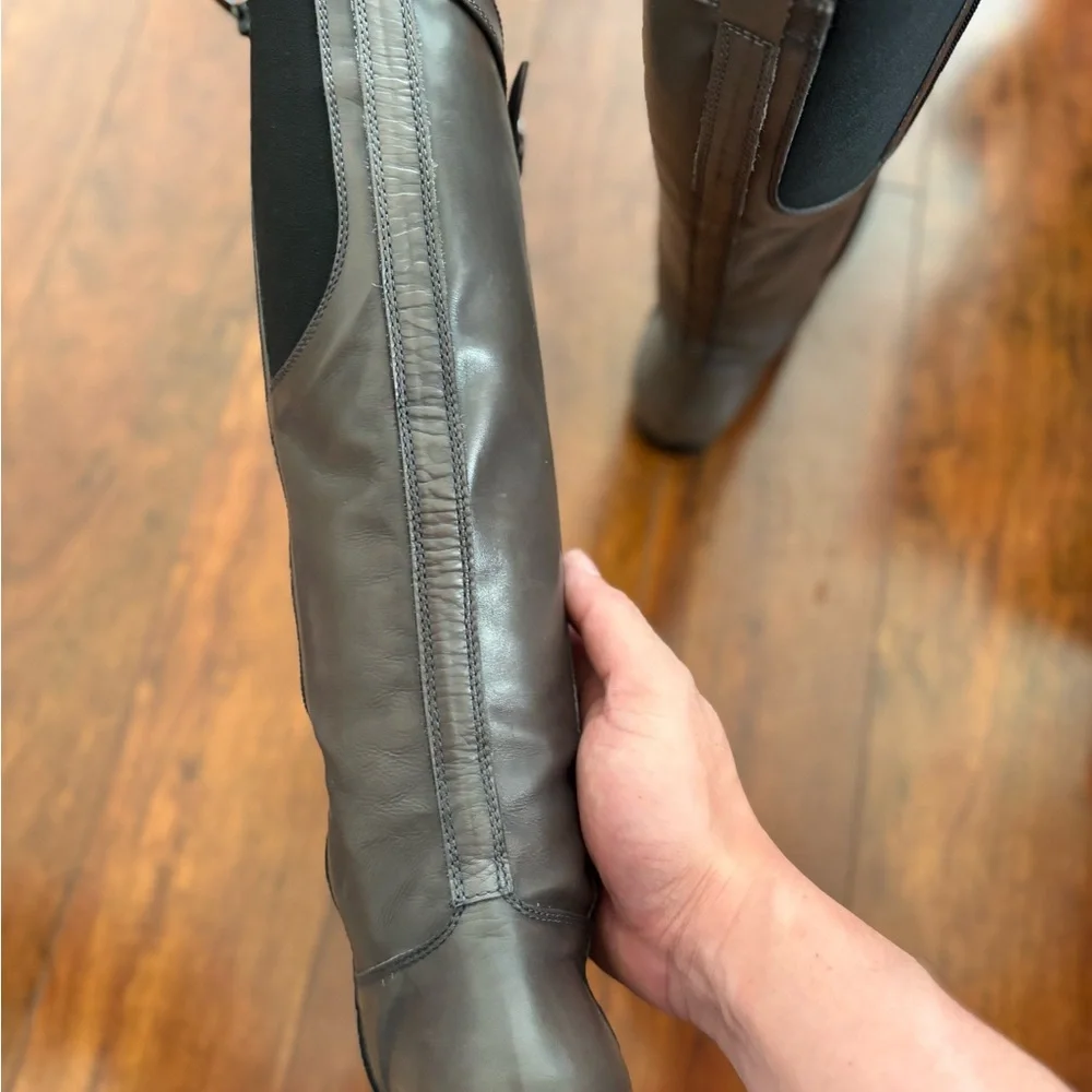 Attilio Giusti Leombruni Gray Over the Knee Boots Size 37